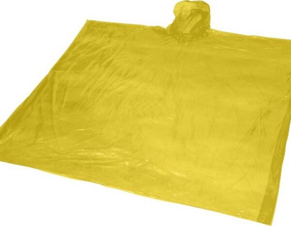 Poncho with hood in resealable pouch
