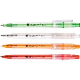 Frosted Plastic Push Button Pen