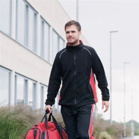 Piped microfleece jacket