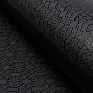 bespoke wrapping paper in black with pattern
