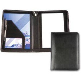 A5 Leather zipped conference folder
