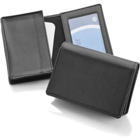 Black Leather Business Card Case