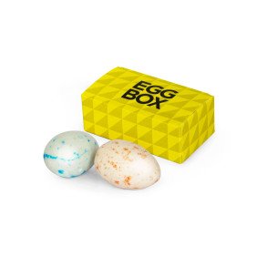 Two chocolate eggs in a box