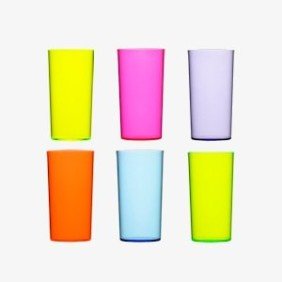 Coloured reusable hi ball plastic glasses