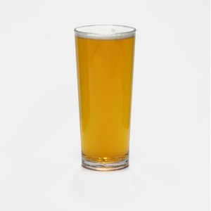 Nucleated half pint reusable plastic glass