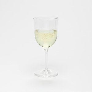 Tough plastic wine glass