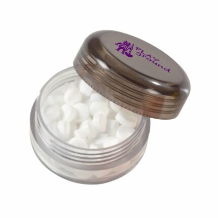 Mints in plastic container