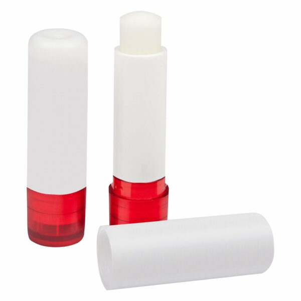 Lip balm stick with coloured cap