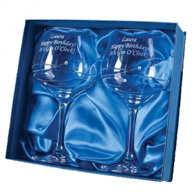 2 Diamante Gin Glasses