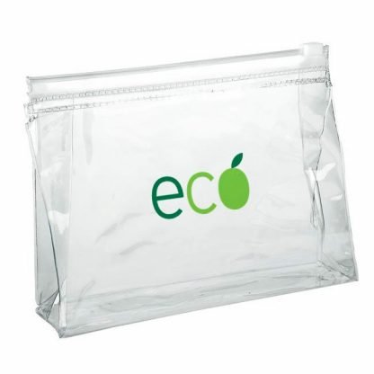 Clear Branded Toiletry Bag with Zip