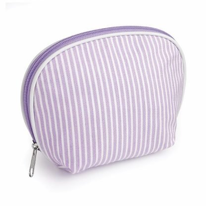 Striped Cotton Branded Makeup Bag