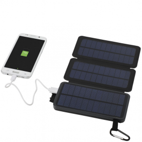Black 8000 mAh Solar Power Bank
