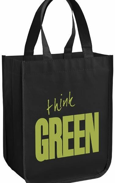 Black Small Laminated Tote Bag