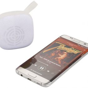 White Portable Fabric Bluetooth Speaker