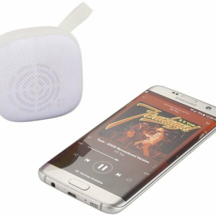 White Portable Fabric Bluetooth Speaker
