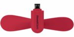 Micro USB Fan in Red with Branding