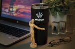 Light-Up Promotional Thermal Tumbler On a Desk