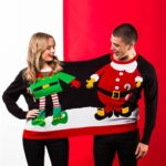 Promotional Work Bestie Christmas Jumpers - Elf and Santa Clause