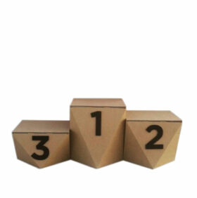 Shoes Awards Podium Made Of Cardboard