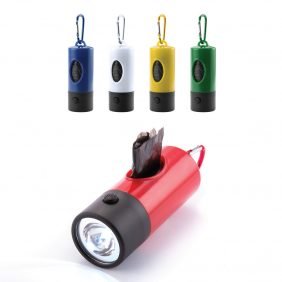 Dog Waste Bag Holder with Button Torch