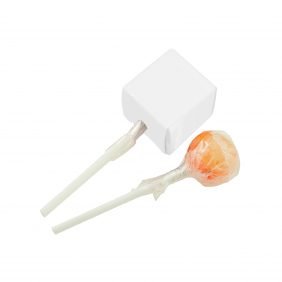 Lollipop in Printed Card Cube