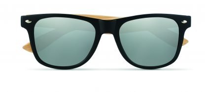 Mirrored Sunglasses with Bamboo Arms
