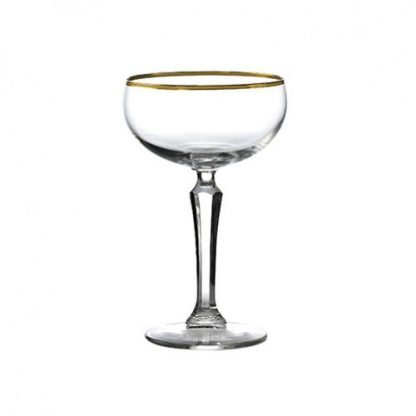 branded gold gin coupe