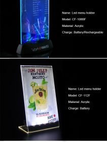 Branded LED menu holder