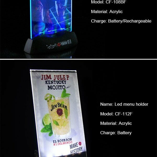 Branded LED menu holder