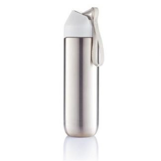 Metal water bottle with quick release spout