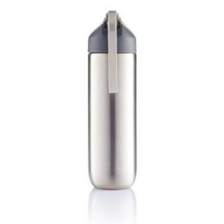 Metal water bottle with quick release spout