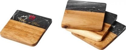 Marble and wood coasters