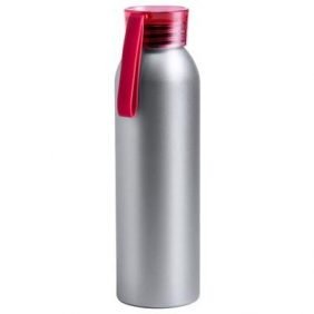 Branded sports bottle with coloured lid