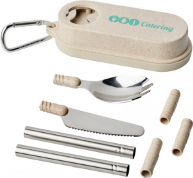 Wheatstraw portable cutlery set