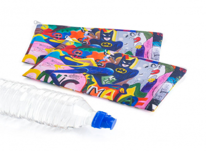 Cosmetic and Toiletry Pencil Case Style Purse made from  Recycled Bottles