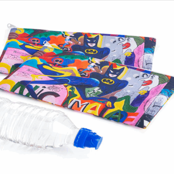Cosmetic and Toiletry Pencil Case Style Purse made from  Recycled Bottles