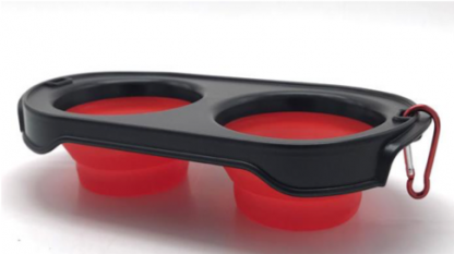 Collapsible Double Silicone Dog bowl