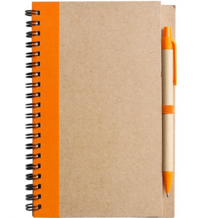 Wire Bound biodegradable notebook with ballpen