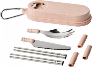 Wheatstraw portable cutlery set