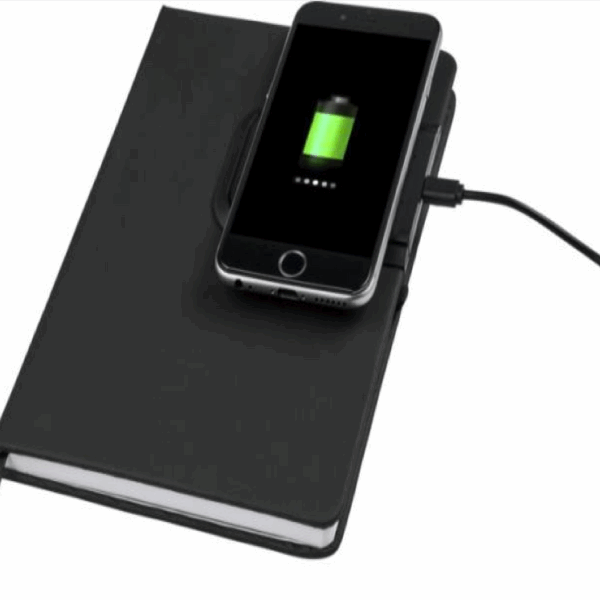 Notebook with wireless charging pad