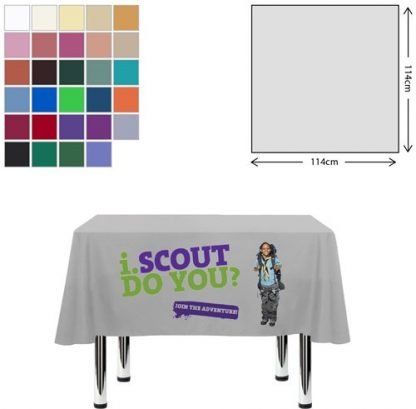 Square branded tablecloth