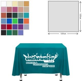 Square branded tablecloth