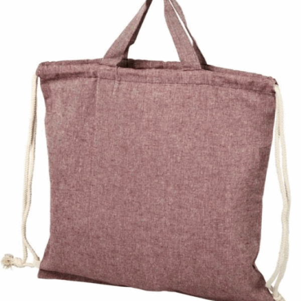 Recycled cotton drawstring backpack
