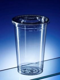 rPET Pint and Half Pint Plastic Cup - Lidded