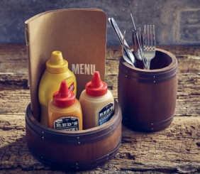 Miniature Dark Wooden Barrel