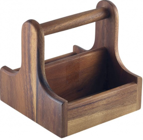 Small Dark Wood Table Caddy