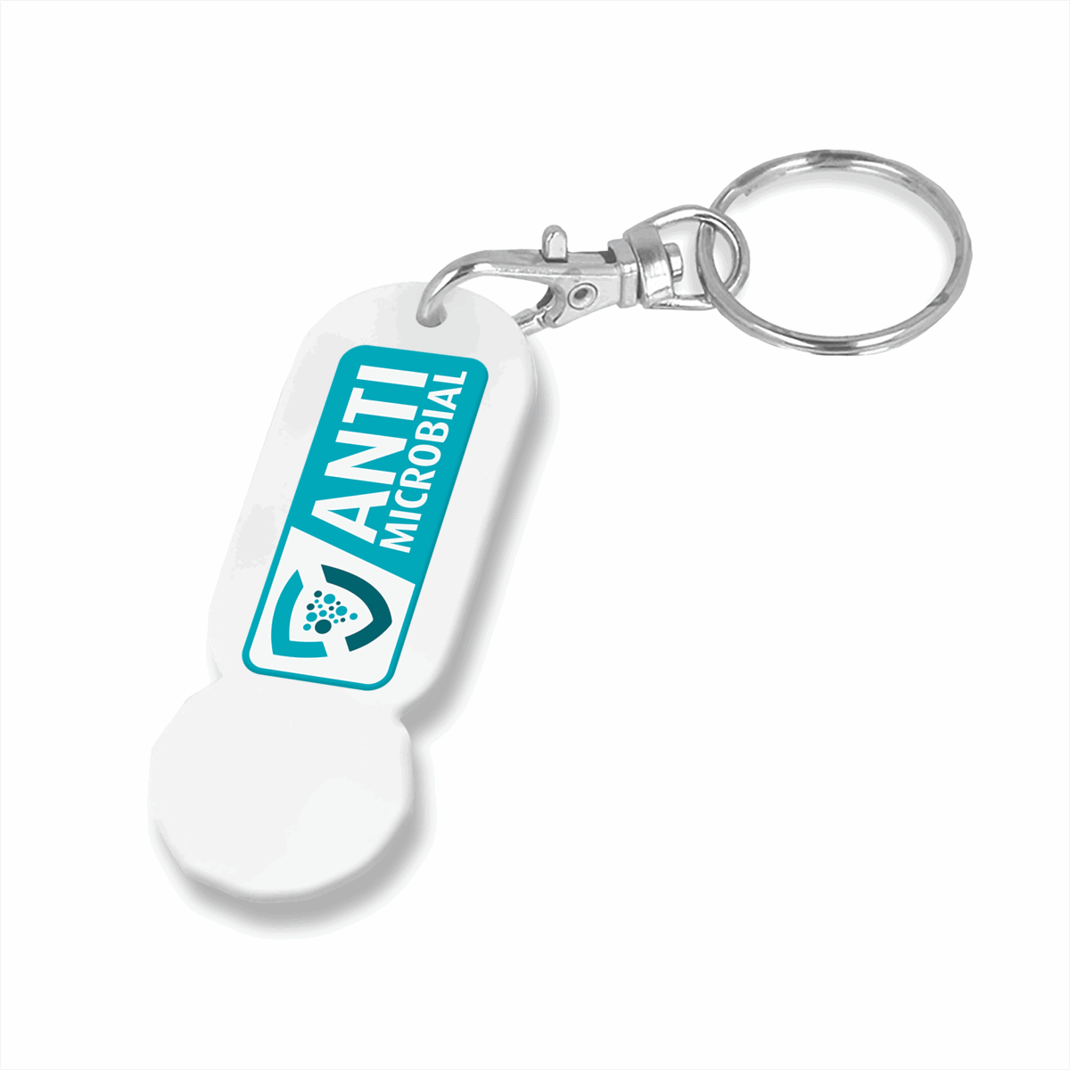 Antimicrobial Trolley Stick Oblong Keyring - Image 1