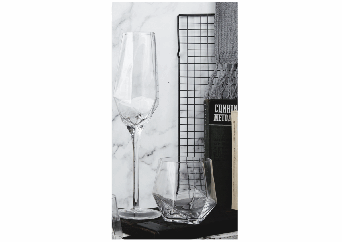 Irregular Hexagonal Champagne Glass - Image 1