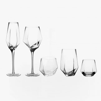 Irregular Hexagonal Wine Glass