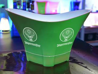 Branded LED ice bucket with handles